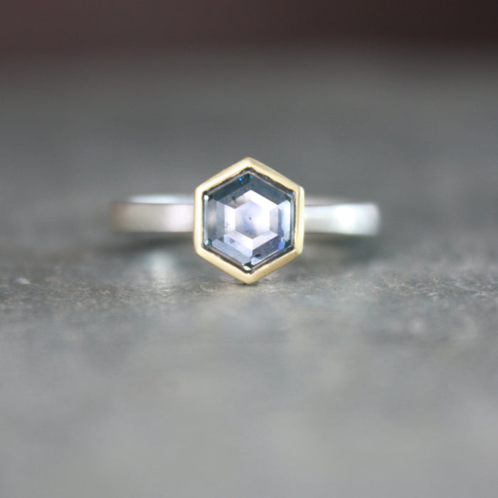 sapphire hex ring